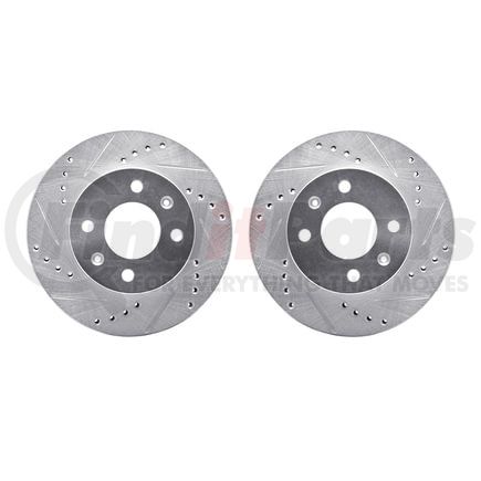 7002-03002 by DYNAMIC FRICTION COMPANY - Brake Rotors - Drilled & Slotted - Silver