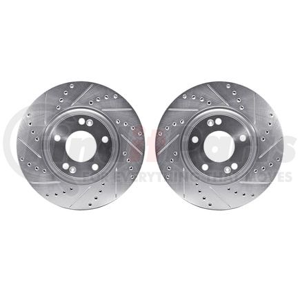 7002-03009 by DYNAMIC FRICTION COMPANY - Brake Rotors - Drilled & Slotted - Silver