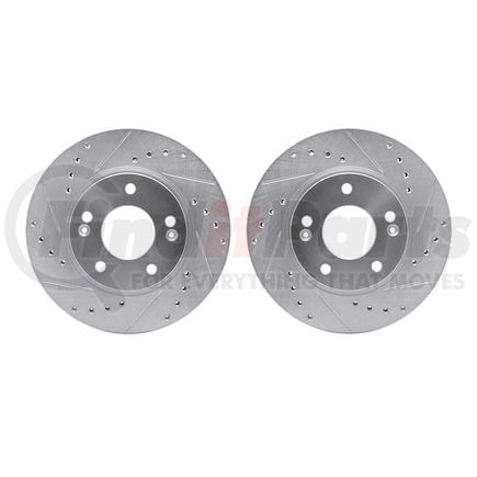 7002-03013 by DYNAMIC FRICTION COMPANY - Brake Rotors - Drilled & Slotted - Silver