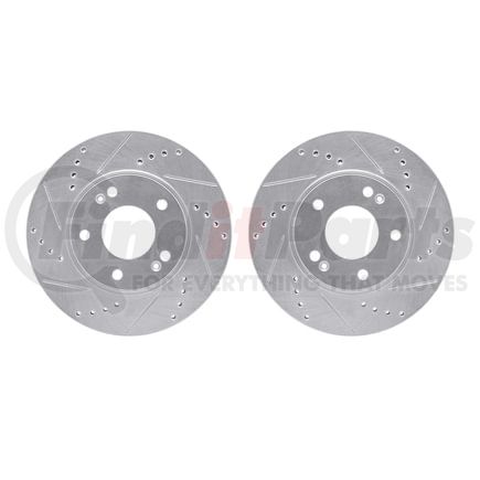 7002-03022 by DYNAMIC FRICTION COMPANY - Brake Rotors - Drilled & Slotted - Silver