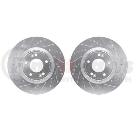 7002-03019 by DYNAMIC FRICTION COMPANY - Brake Rotors - Drilled & Slotted - Silver