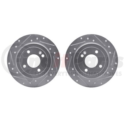 7002-03035 by DYNAMIC FRICTION COMPANY - Brake Rotors - Drilled & Slotted - Silver