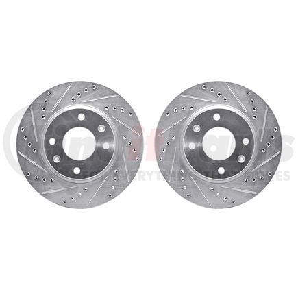 7002-03029 by DYNAMIC FRICTION COMPANY - Brake Rotors - Drilled & Slotted - Silver