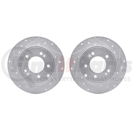 7002-03039 by DYNAMIC FRICTION COMPANY - Brake Rotors - Drilled & Slotted - Silver