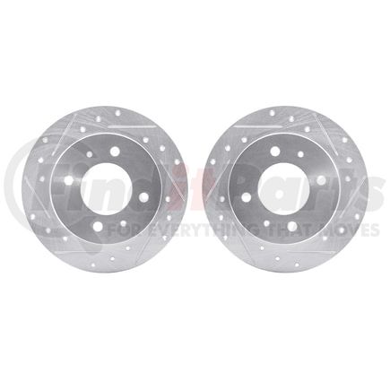 7002-03041 by DYNAMIC FRICTION COMPANY - Brake Rotors - Drilled & Slotted - Silver