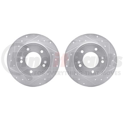 7002-03044 by DYNAMIC FRICTION COMPANY - Brake Rotors - Drilled & Slotted - Silver