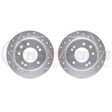 7002-03043 by DYNAMIC FRICTION COMPANY - Brake Rotors - Drilled & Slotted - Silver