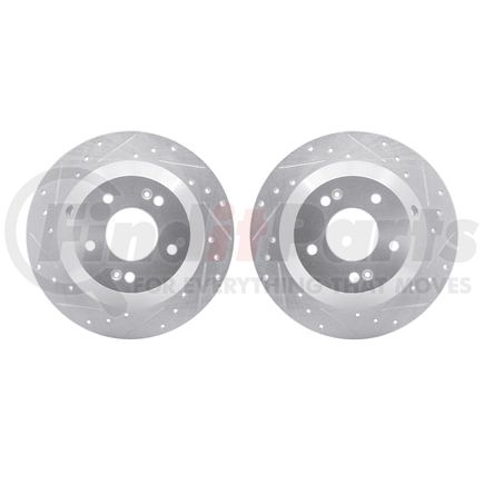 7002-03053 by DYNAMIC FRICTION COMPANY - Brake Rotors - Drilled & Slotted - Silver