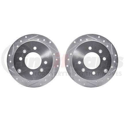 7002-03056 by DYNAMIC FRICTION COMPANY - Brake Rotors - Drilled & Slotted - Silver