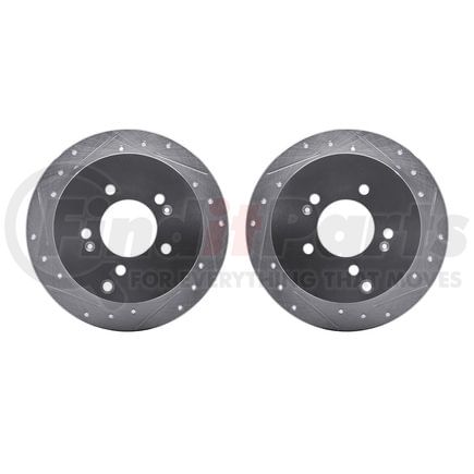 7002-03051 by DYNAMIC FRICTION COMPANY - Brake Rotors - Drilled & Slotted - Silver