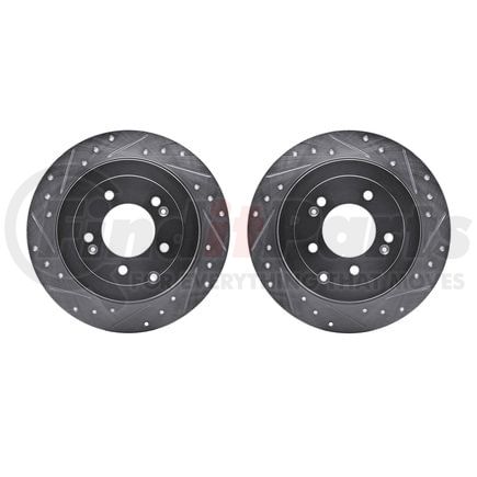 7002-03060 by DYNAMIC FRICTION COMPANY - Brake Rotors - Drilled & Slotted - Silver