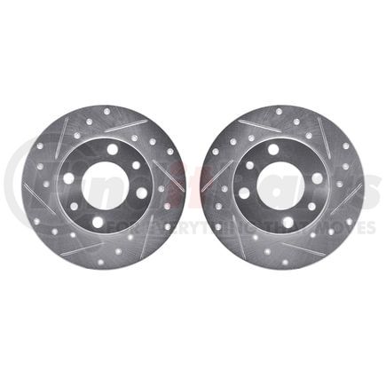 7002-07000 by DYNAMIC FRICTION COMPANY - Brake Rotors - Drilled & Slotted - Silver