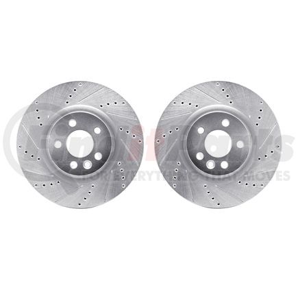 7002-11000 by DYNAMIC FRICTION COMPANY - Brake Rotors - Drilled & Slotted - Silver