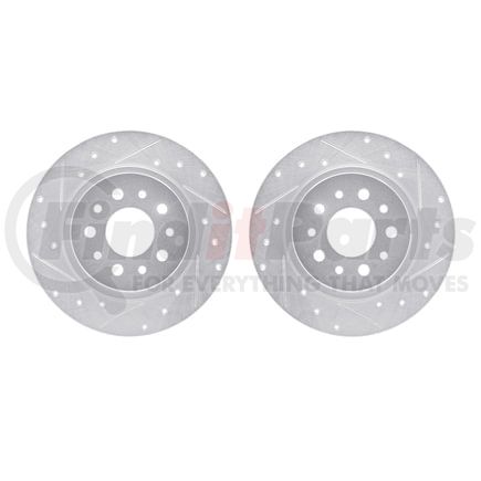 7002-07006 by DYNAMIC FRICTION COMPANY - Brake Rotors - Drilled & Slotted - Silver