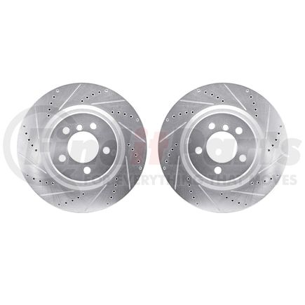 7002-11014 by DYNAMIC FRICTION COMPANY - Brake Rotors - Drilled & Slotted - Silver