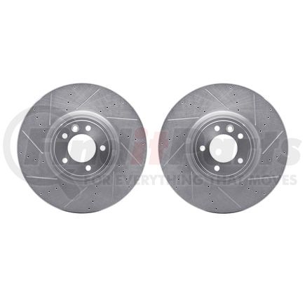 7002-11017 by DYNAMIC FRICTION COMPANY - Brake Rotors - Drilled & Slotted - Silver