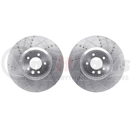 7002-11016 by DYNAMIC FRICTION COMPANY - Brake Rotors - Drilled & Slotted - Silver