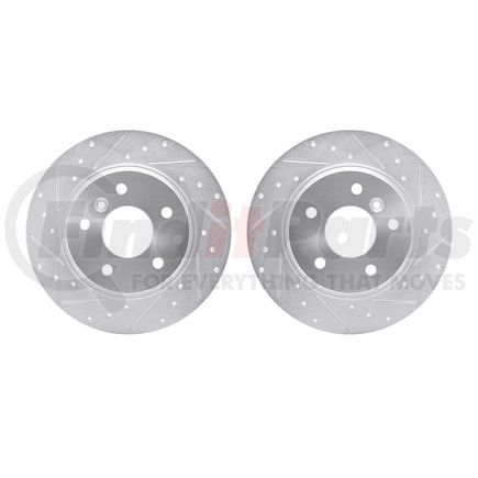 7002-11021 by DYNAMIC FRICTION COMPANY - Brake Rotors - Drilled & Slotted - Silver