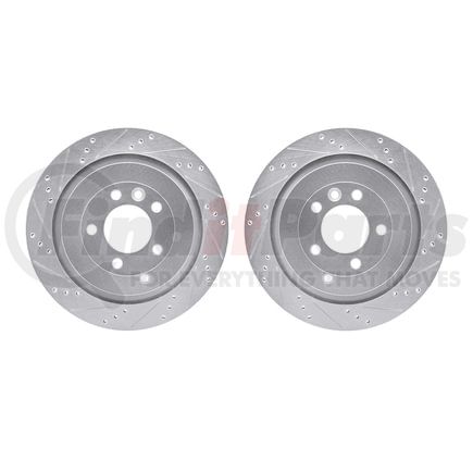 7002-11029 by DYNAMIC FRICTION COMPANY - Brake Rotors - Drilled & Slotted - Silver