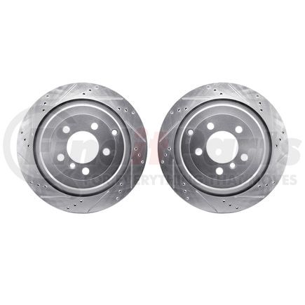 7002-11031 by DYNAMIC FRICTION COMPANY - Brake Rotors - Drilled & Slotted - Silver