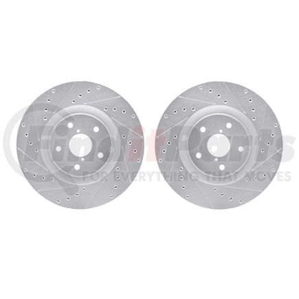 7002-13003 by DYNAMIC FRICTION COMPANY - Brake Rotors - Drilled & Slotted - Silver