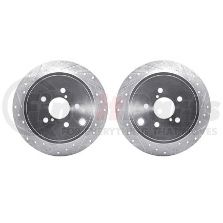 7002-13030 by DYNAMIC FRICTION COMPANY - Brake Rotors - Drilled & Slotted - Silver