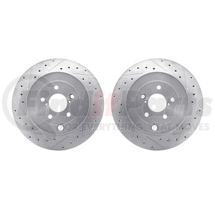 7002-13031 by DYNAMIC FRICTION COMPANY - Brake Rotors - Drilled & Slotted - Silver