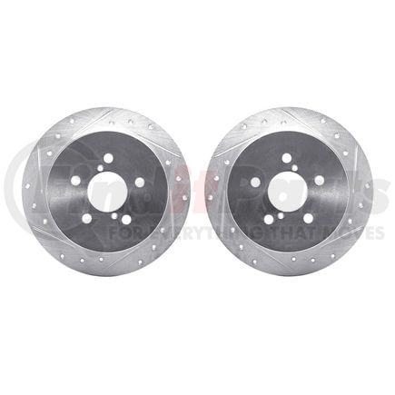 7002-13042 by DYNAMIC FRICTION COMPANY - Brake Rotors - Drilled & Slotted - Silver