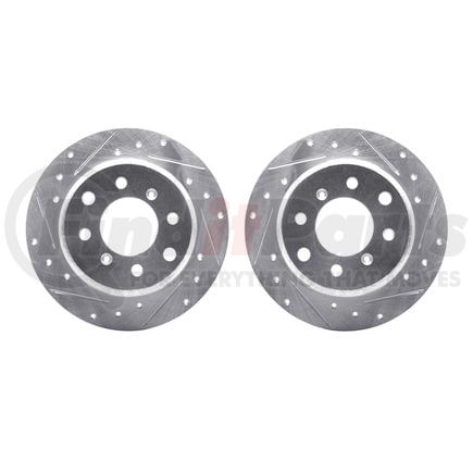 7002-16007 by DYNAMIC FRICTION COMPANY - Brake Rotors - Drilled & Slotted - Silver