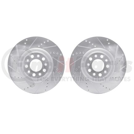 7002-16003 by DYNAMIC FRICTION COMPANY - Brake Rotors - Drilled & Slotted - Silver