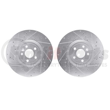 7002-20003 by DYNAMIC FRICTION COMPANY - Brake Rotors - Drilled & Slotted - Silver