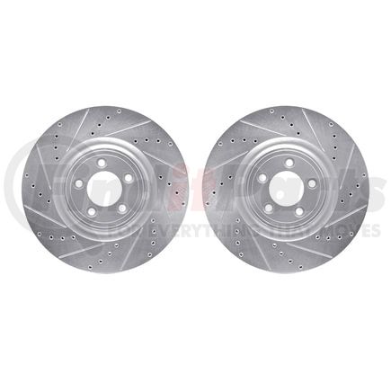 7002-20005 by DYNAMIC FRICTION COMPANY - Brake Rotors - Drilled & Slotted - Silver