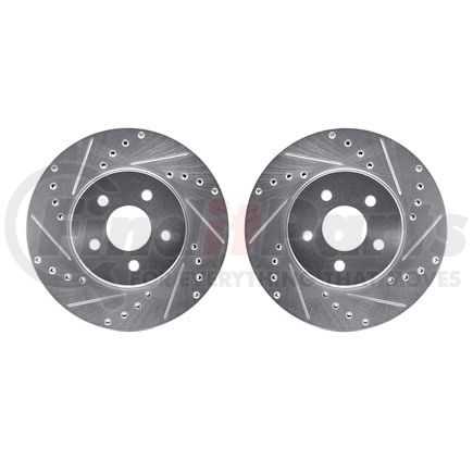 7002-20000 by DYNAMIC FRICTION COMPANY - Brake Rotors - Drilled & Slotted - Silver