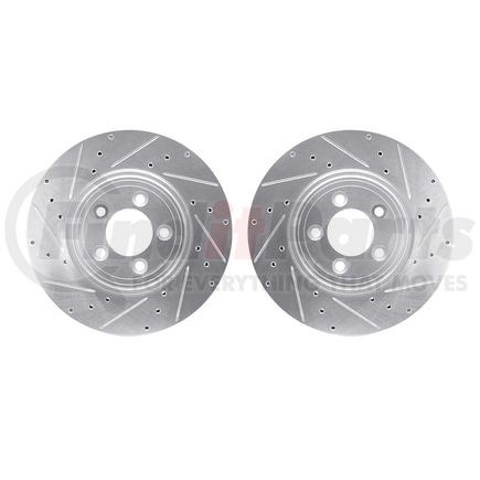 7002-20010 by DYNAMIC FRICTION COMPANY - Brake Rotors - Drilled & Slotted - Silver