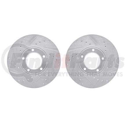 7002-20011 by DYNAMIC FRICTION COMPANY - Brake Rotors - Drilled & Slotted - Silver