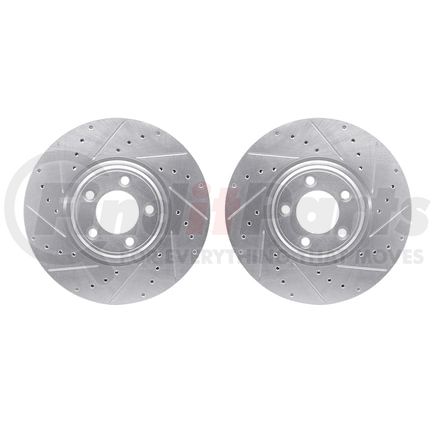 7002-20007 by DYNAMIC FRICTION COMPANY - Brake Rotors - Drilled & Slotted - Silver