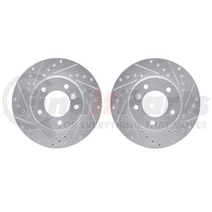 7002-20013 by DYNAMIC FRICTION COMPANY - Brake Rotors - Drilled & Slotted - Silver