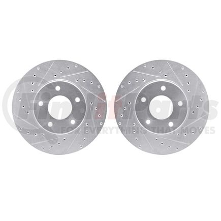 7002-20014 by DYNAMIC FRICTION COMPANY - Brake Rotors - Drilled & Slotted - Silver