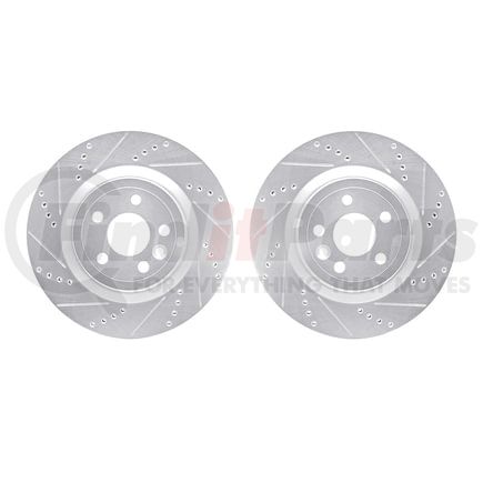 7002-20025 by DYNAMIC FRICTION COMPANY - Brake Rotors - Drilled & Slotted - Silver