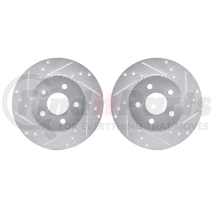 7002-20023 by DYNAMIC FRICTION COMPANY - Brake Rotors - Drilled & Slotted - Silver