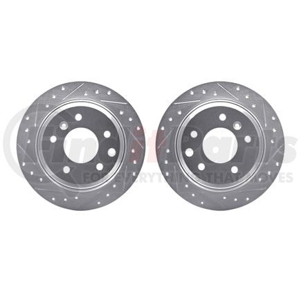 7002-20033 by DYNAMIC FRICTION COMPANY - Brake Rotors - Drilled & Slotted - Silver