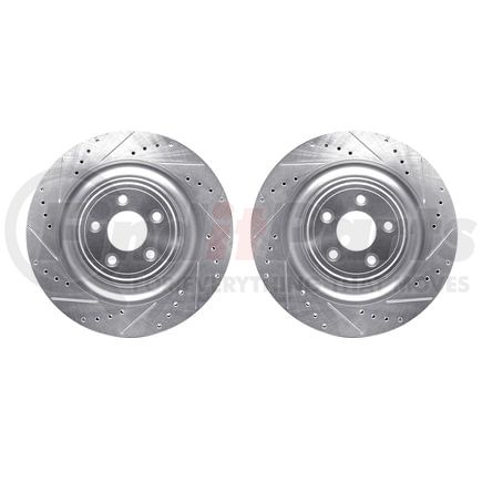 7002-20039 by DYNAMIC FRICTION COMPANY - Brake Rotors - Drilled & Slotted - Silver