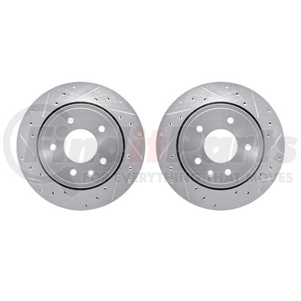 7002-20034 by DYNAMIC FRICTION COMPANY - Brake Rotors - Drilled & Slotted - Silver