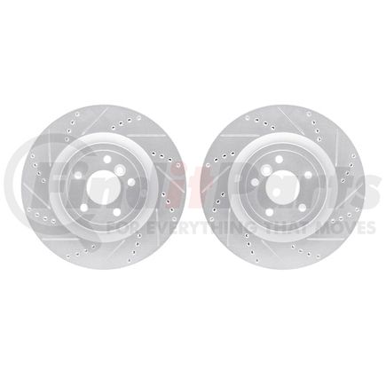 7002-20036 by DYNAMIC FRICTION COMPANY - Brake Rotors - Drilled & Slotted - Silver