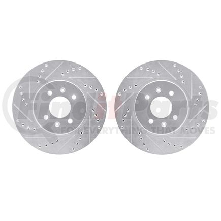 7002-21003 by DYNAMIC FRICTION COMPANY - Brake Rotors - Drilled & Slotted - Silver