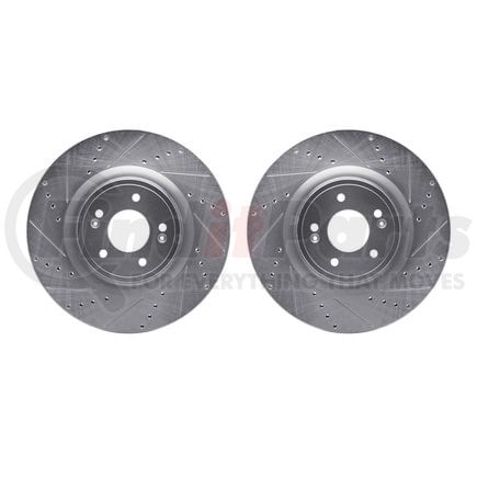 7002-21001 by DYNAMIC FRICTION COMPANY - Brake Rotors - Drilled & Slotted - Silver