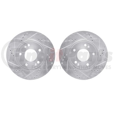 7002-21008 by DYNAMIC FRICTION COMPANY - Brake Rotors - Drilled & Slotted - Silver