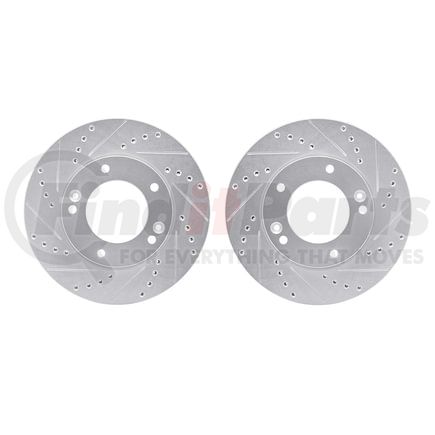 7002-21018 by DYNAMIC FRICTION COMPANY - Brake Rotors - Drilled & Slotted - Silver