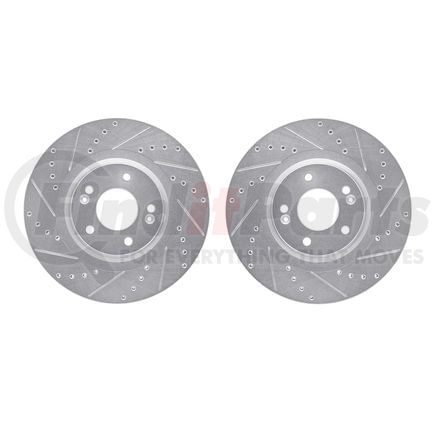 7002-21013 by DYNAMIC FRICTION COMPANY - Brake Rotors - Drilled & Slotted - Silver