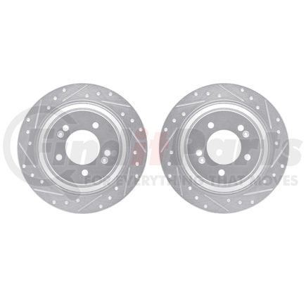 7002-21031 by DYNAMIC FRICTION COMPANY - Brake Rotors - Drilled & Slotted - Silver